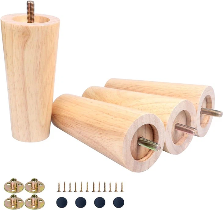 Patas redondas sólidas para muebles de 5 pulgadas