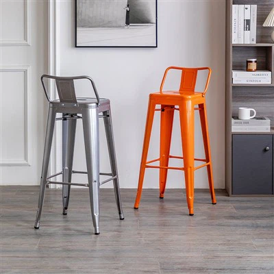 Silla de bar con estructura de acero de alta calidad Silla de comedor moderna